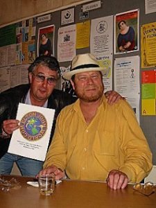 With Barrie Davies, manager of The Manfreds and the EJW.com logo